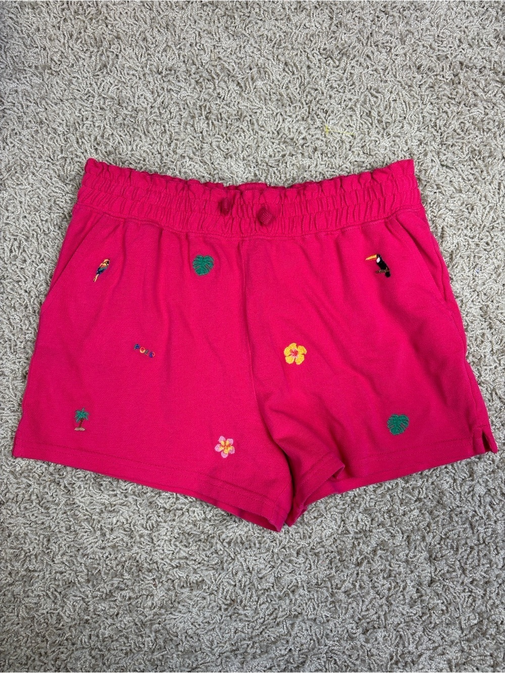 Polo Ralph Lauren girls pink embroidered shorts sz lg